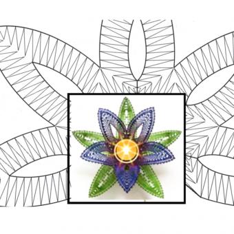 Klöppelbrief - Blüte Enzian für Teelichthalter 