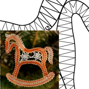 Klöppelbrief Schaukelpferd "Nostalgie" 