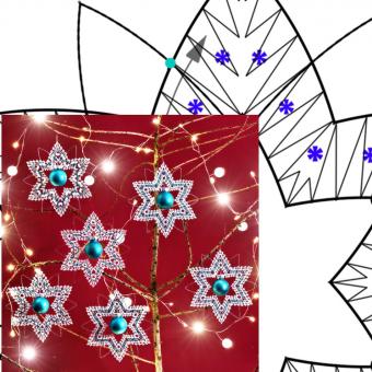 Klöppelbrief Baumbehang "Eiskristall" 