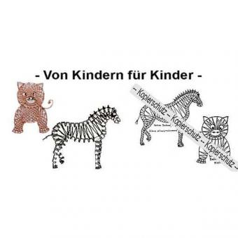 Klöppelbrief Schwein & Zebra 