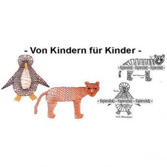 Klöppelbrief Pinguin & Tiger 