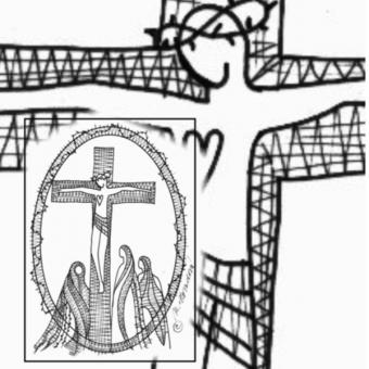 Klöppelbrief Kreuzigung Christi 