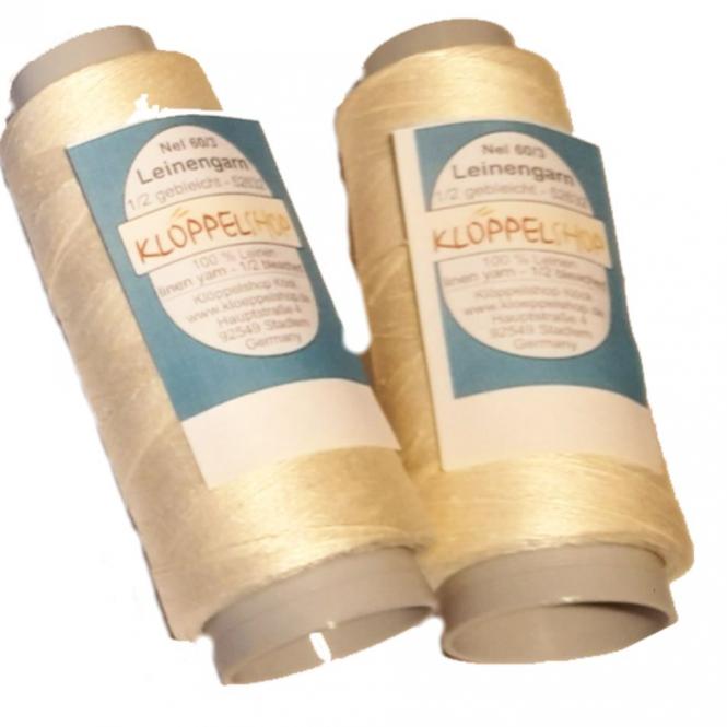 Klöppelshop Leinengarn - 1/2 gebleich 