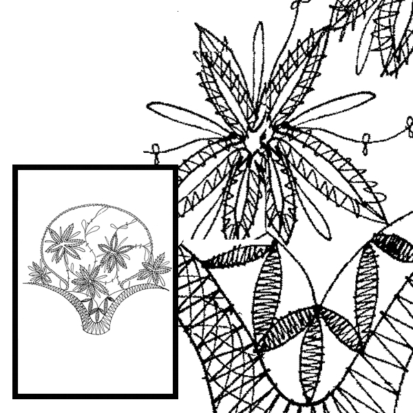 Klöppelbrief Blumenkorb 