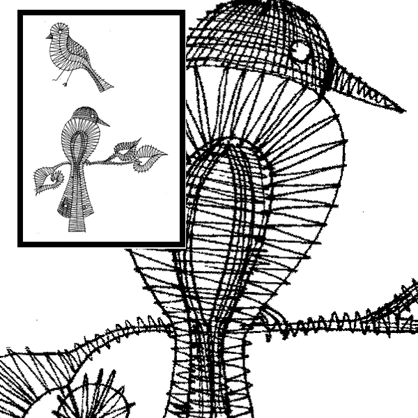 Klöppelbrief 2 Vögel 