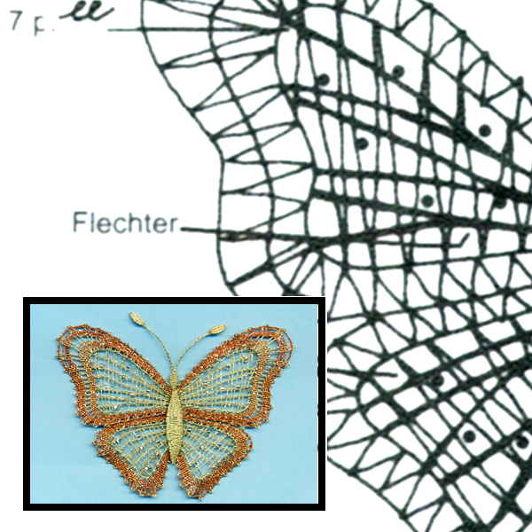 Klöppelbrief Schmetterling 