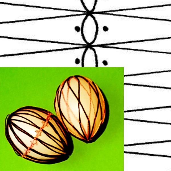 Klöppelbrief Verzierungen für Eier 