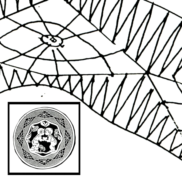 Pattern Window Picture "The Kiss" (Ø: 19 cm) 