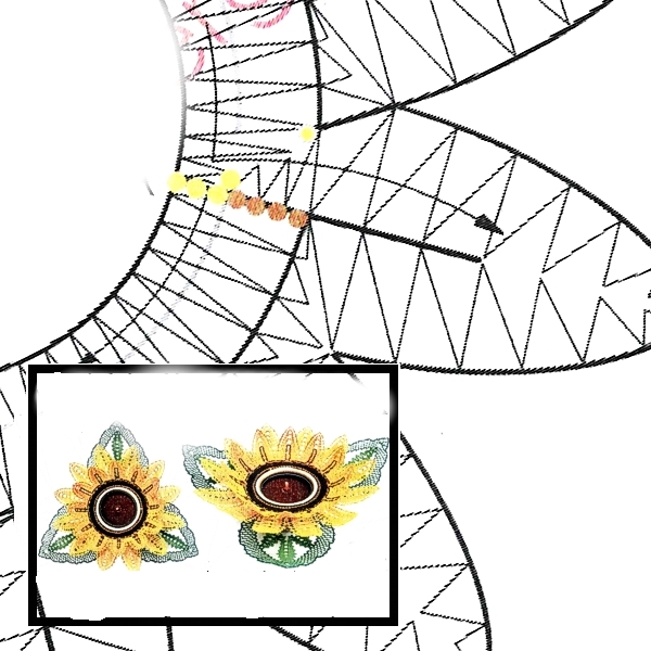 Klöppelbrief - Sonnenblume für Teelichthalter 