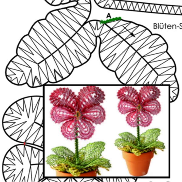 pattern pansies in 3D 