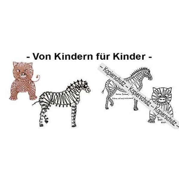 Klöppelbrief Schwein & Zebra 