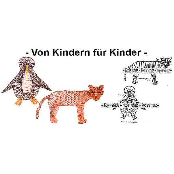 Klöppelbrief Pinguin & Tiger 