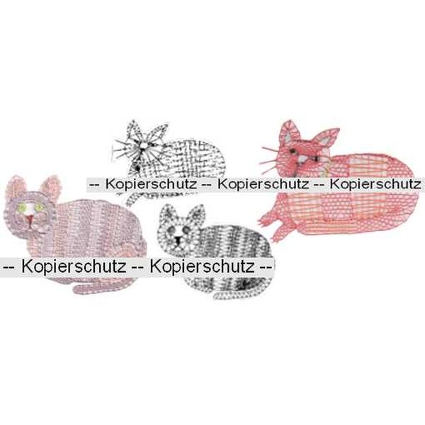 Klöppelbrief 2 Katzen 