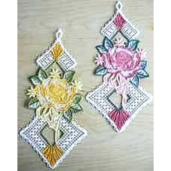 Klöppelshop | Fensterbild - Rose